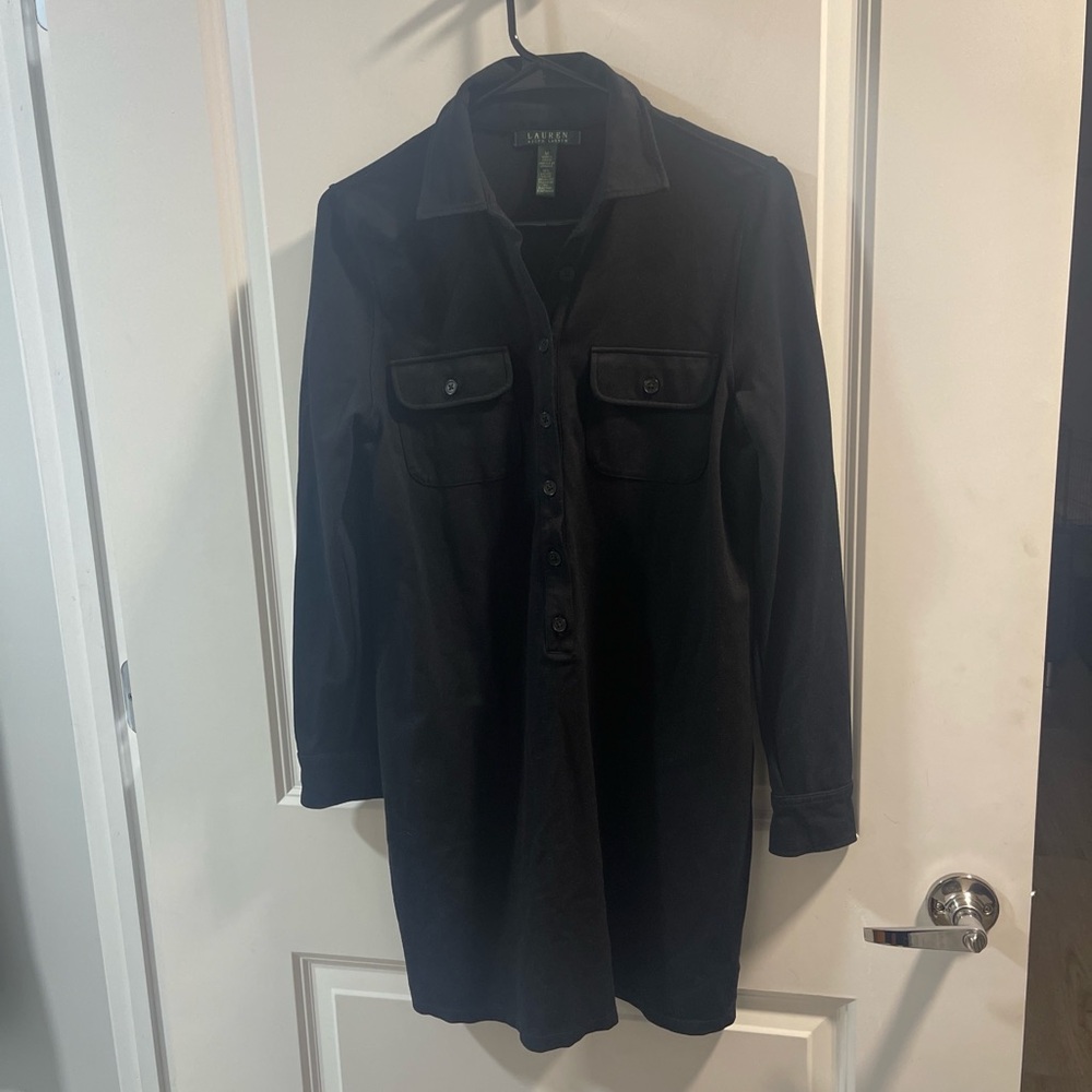 Ralph Lauren Black Long Sleeve Dress Size Medium Like New Condition Women's - Picture 6 of 7